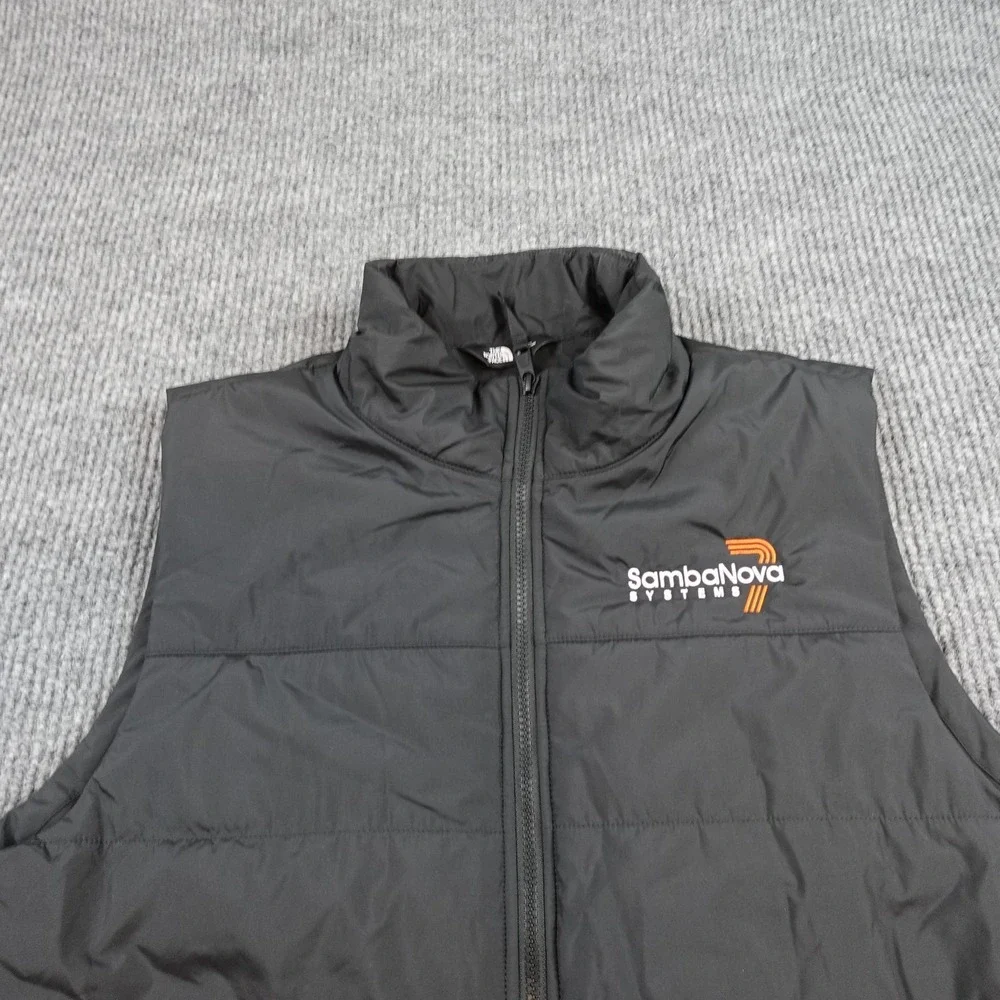 North Face Vest Mens Large Black Insulated Puffer Full Zip Logo Hiking